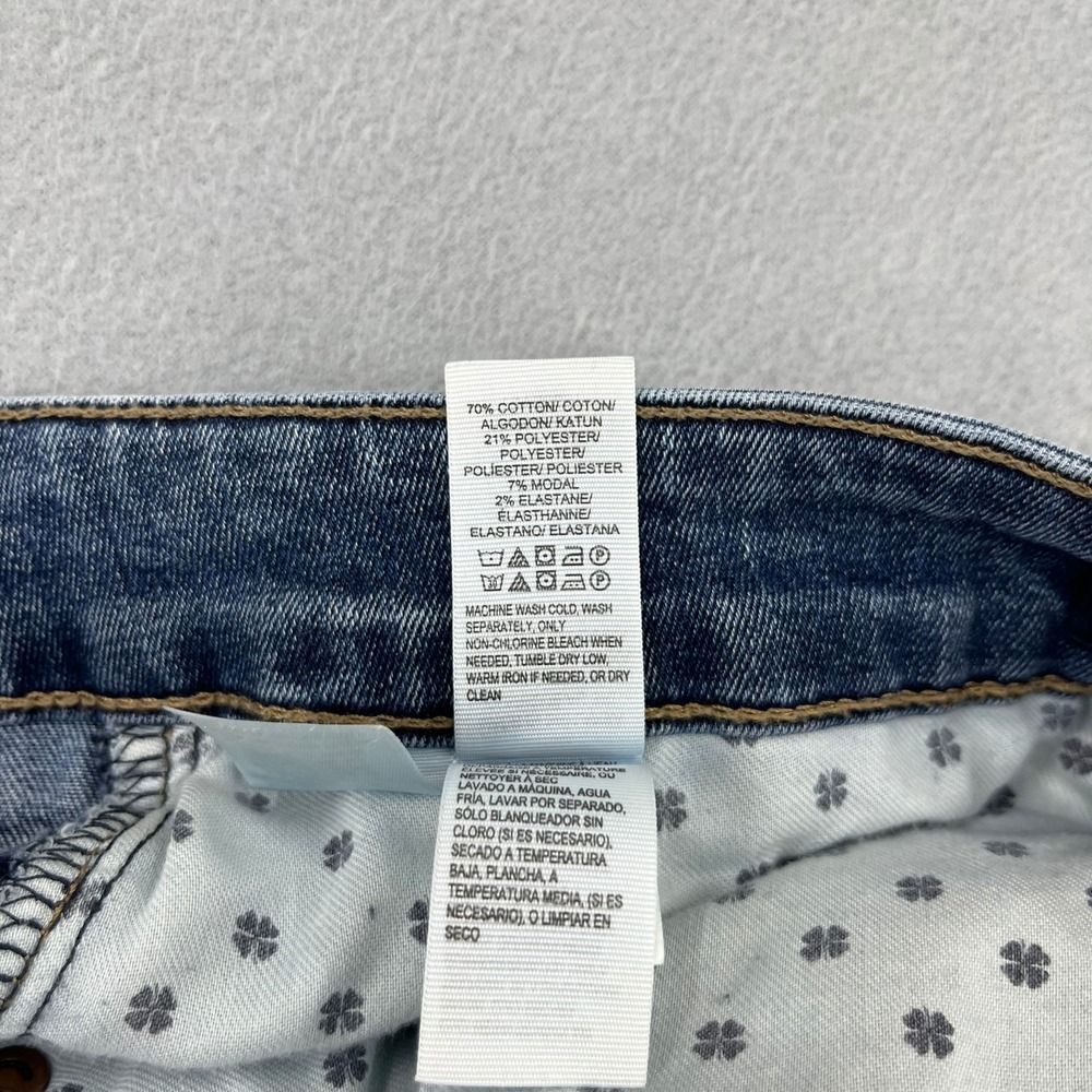 Lucky Brand Emma Crop Jeans Womens 20W Blue Medium Wash Distressed Raw Hem Denim - Picture 10 of 16